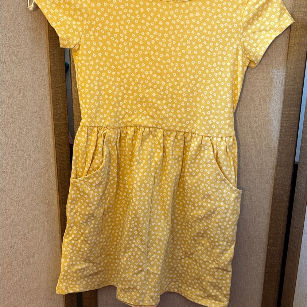 Cat & Jack Yellow Floral Kids Dress small 6/7